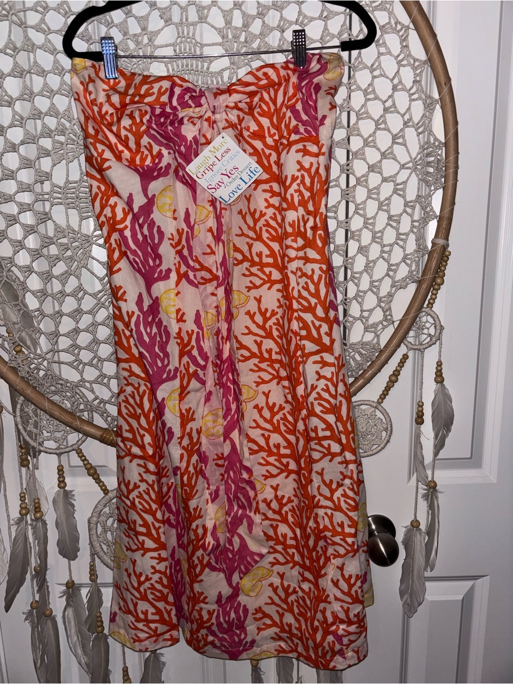 Gretchen Scott Designs Strapless Coral print‎ dress Size Medium BNWT A00342